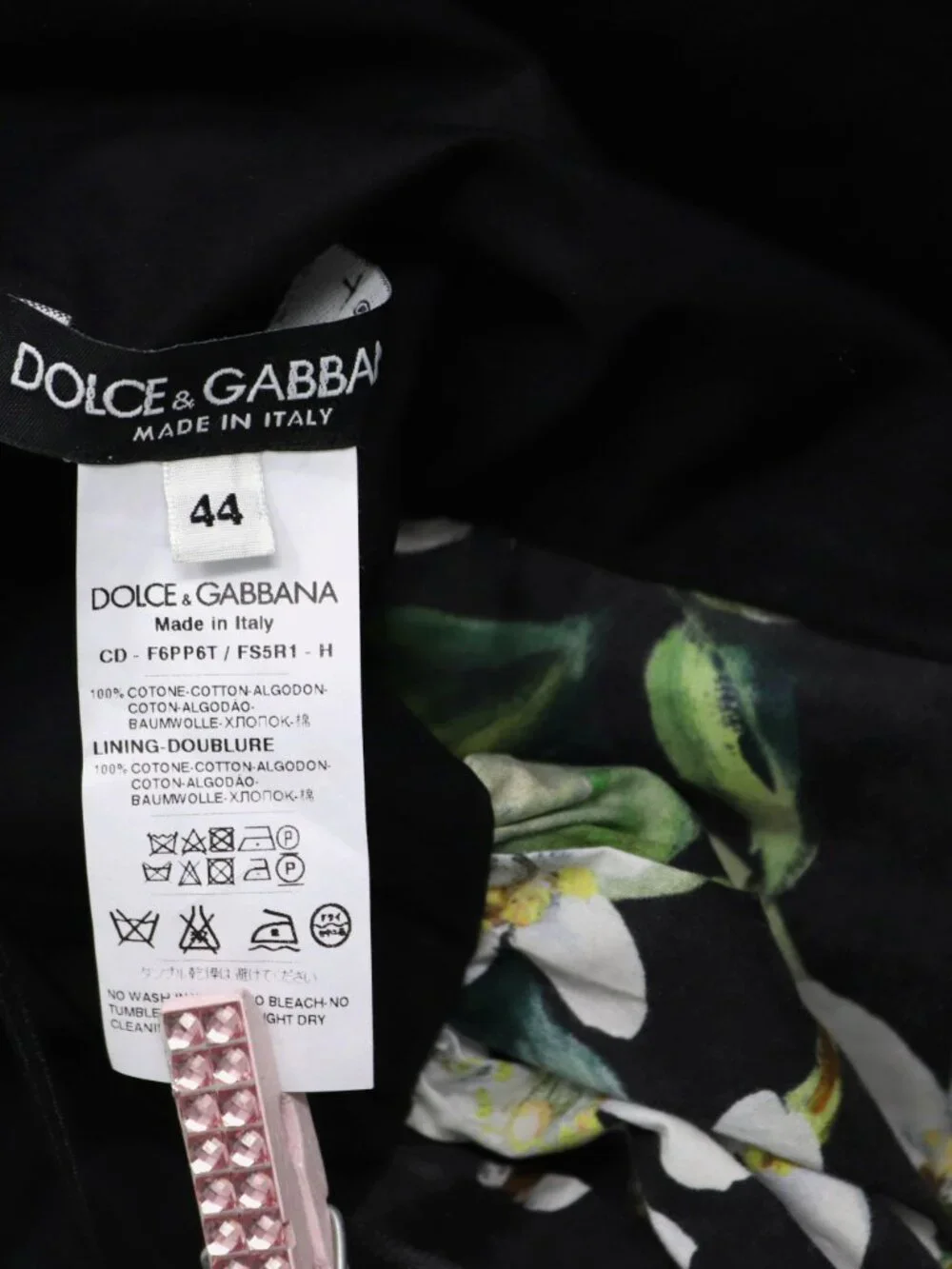 Dolce & Gabbana Size 44 Dress Black Green Floral Orange Blossom Midi Dress - Picture 9 of 16